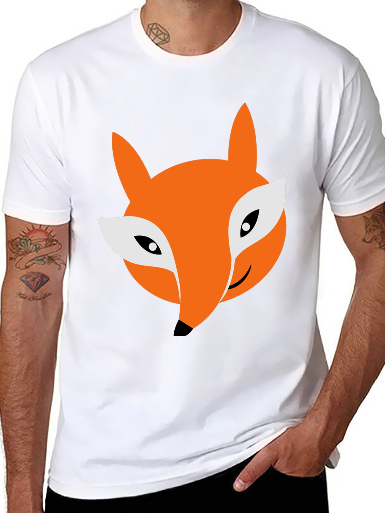 Fox Graphic Tee - Soft Cotton Blend Casual Style