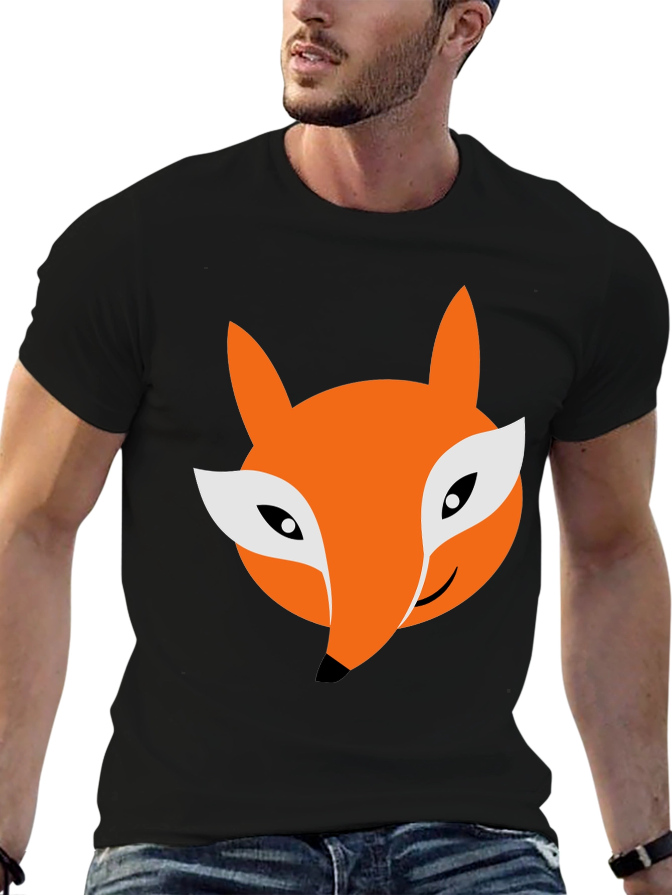 Fox Graphic Tee - Soft Cotton Blend Casual Style