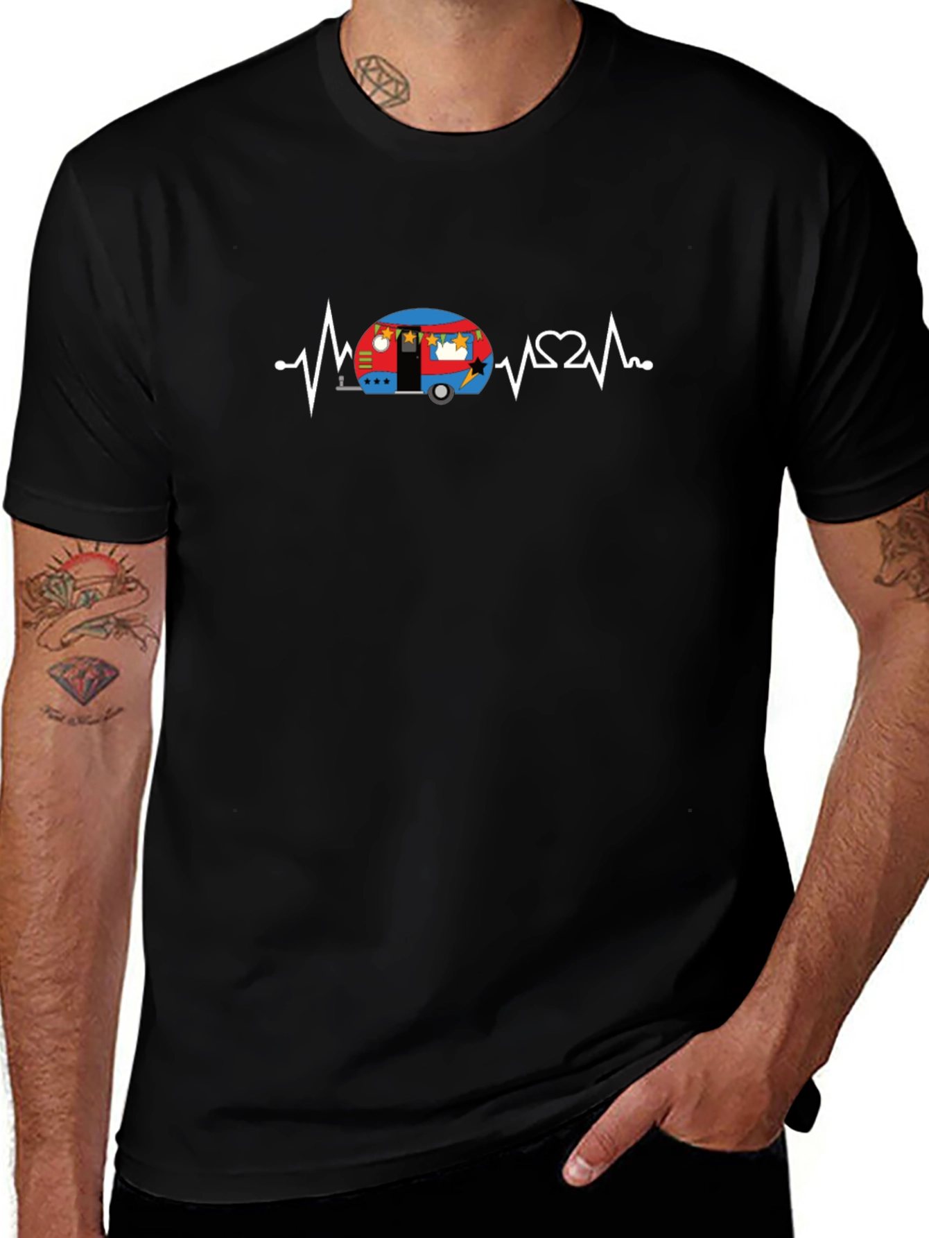 Camper Heartbeat T-Shirt - Camping Lover Tee