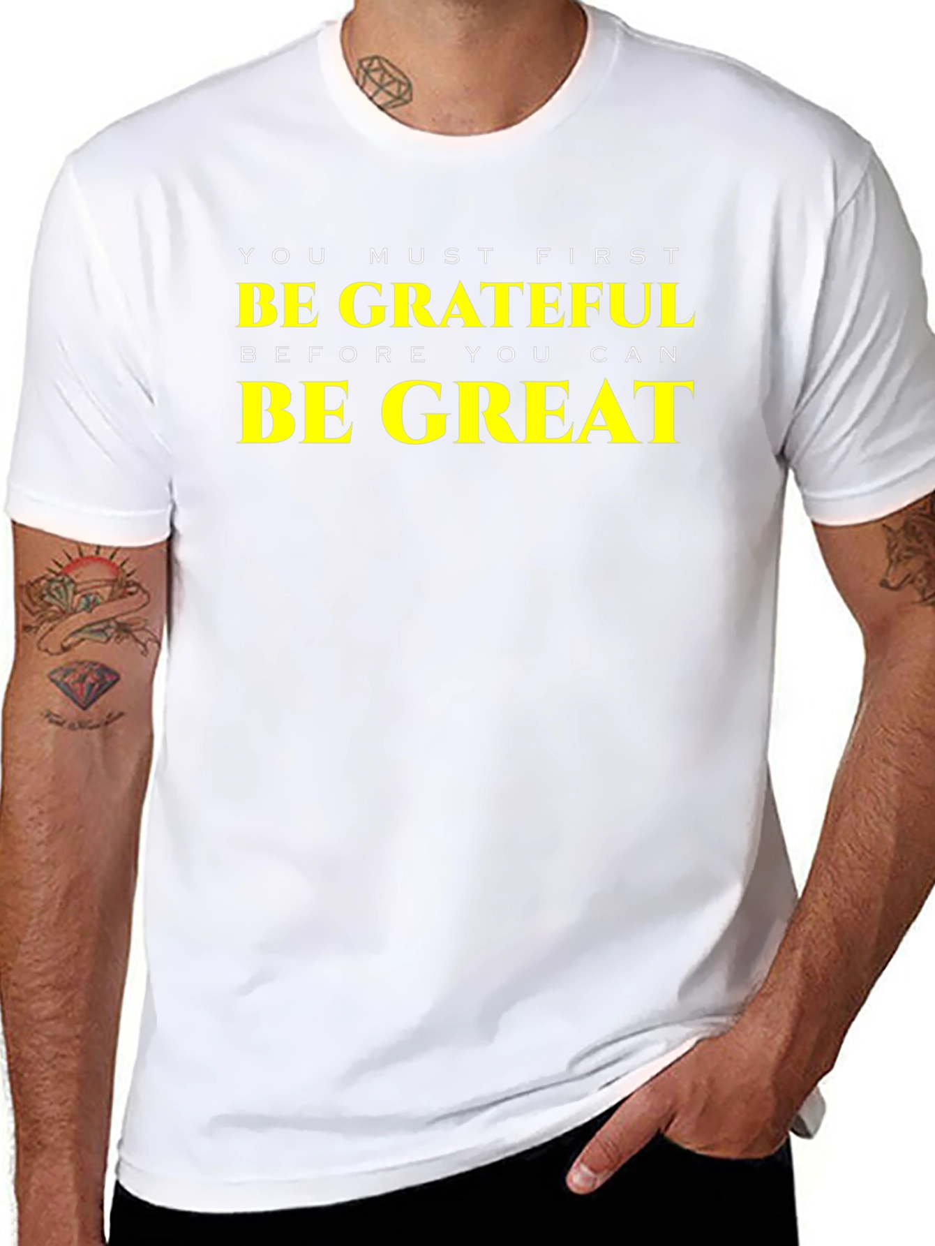 Grateful Be Great Black T-Shirt - Motivational Tee