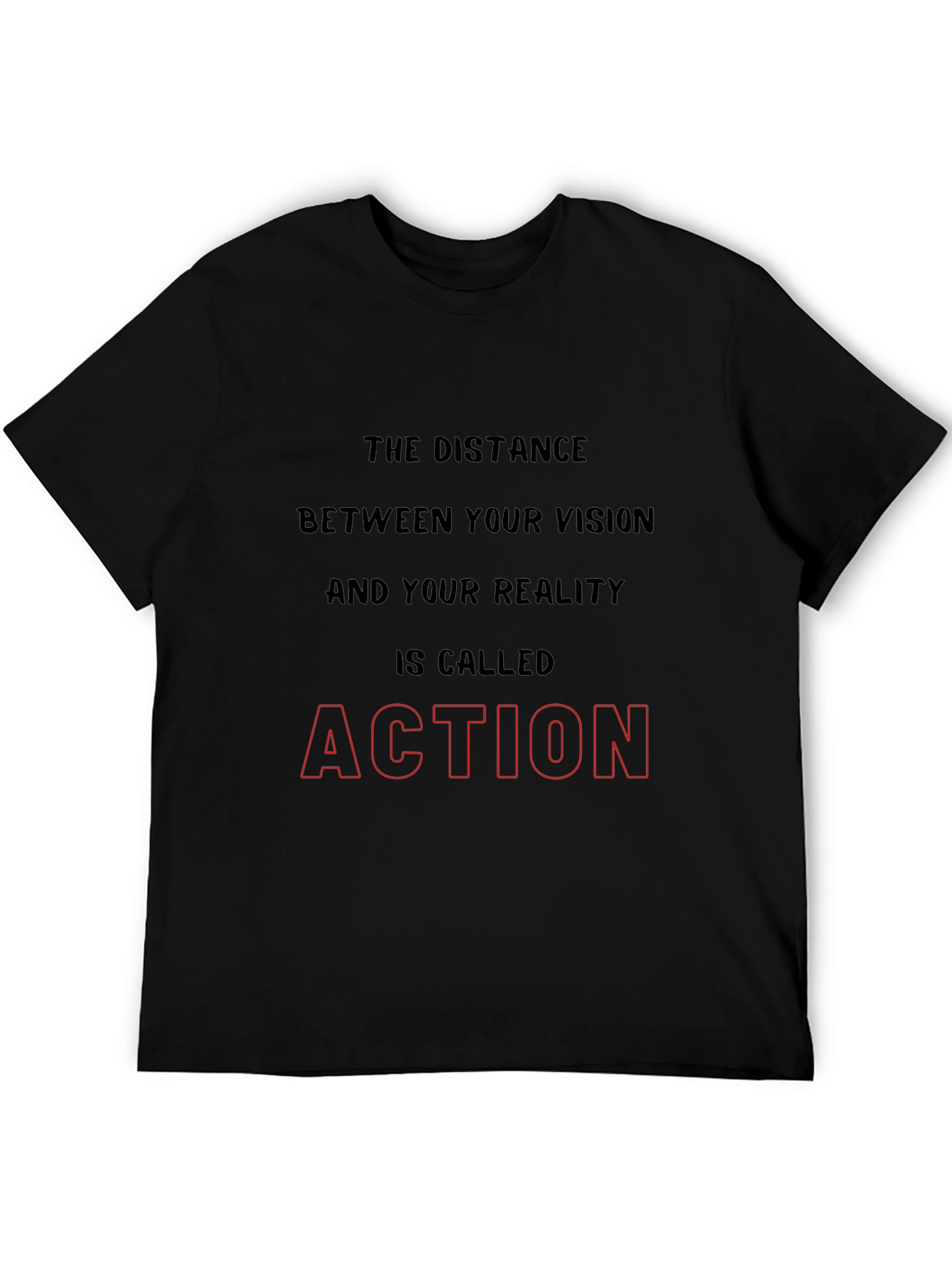 Motivational Action Graphic Tee - Black