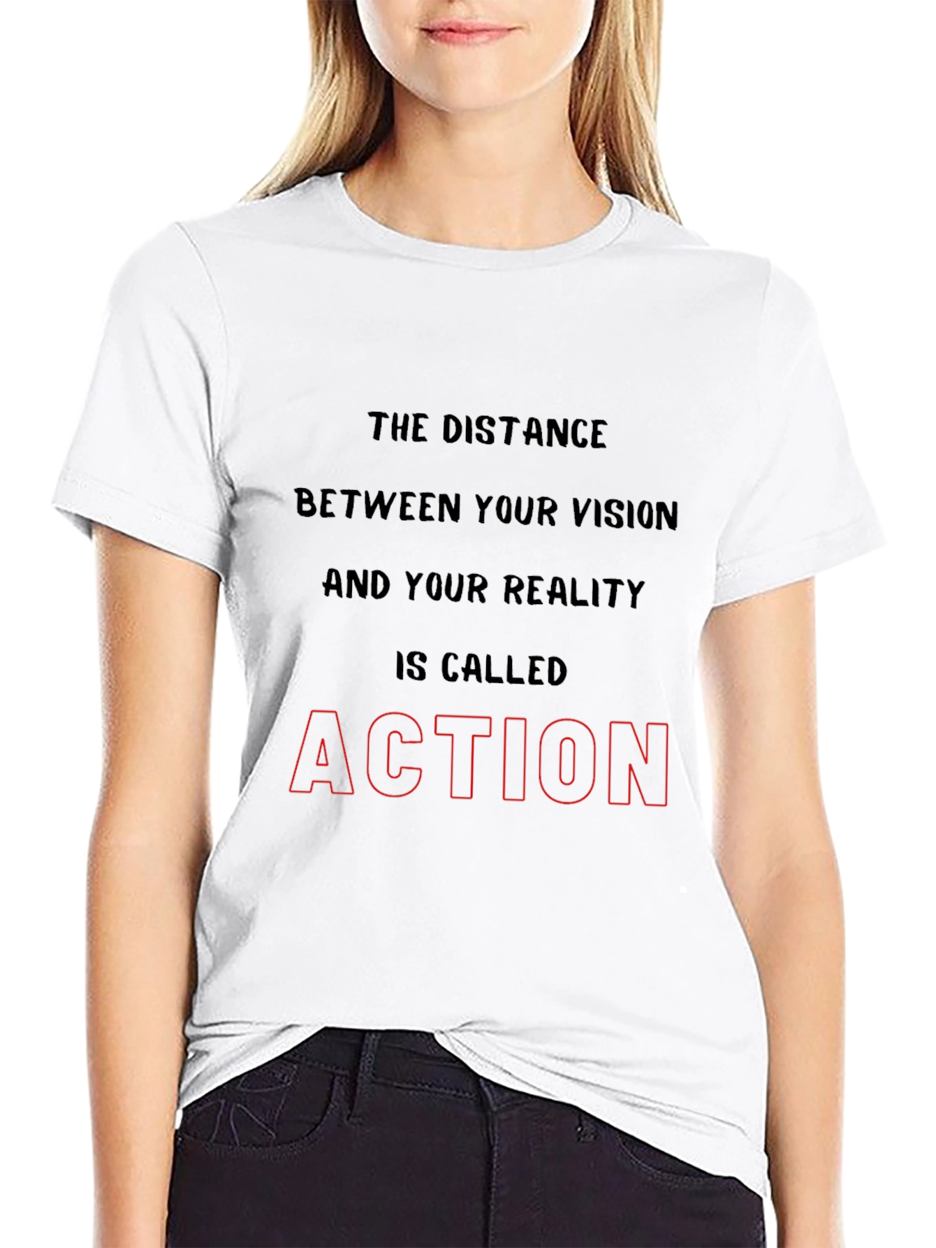 Motivational Action Graphic Tee - Black