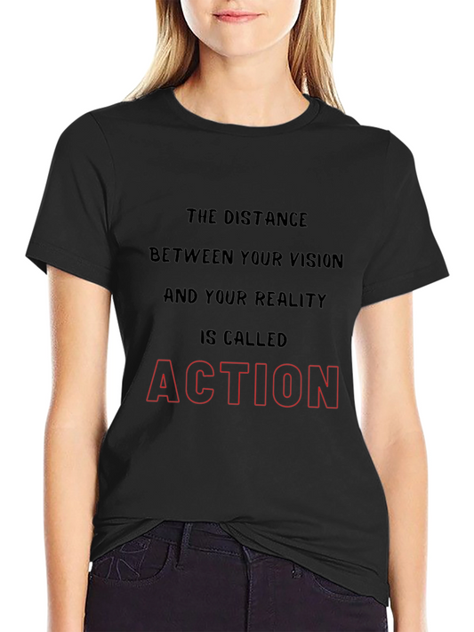 Motivational Action Graphic Tee - Black