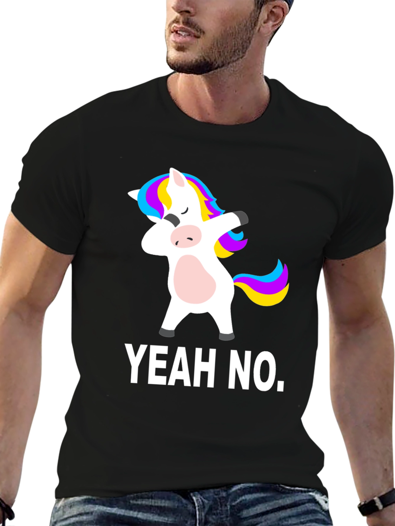 Yeah No. Unicorn Dab Black T-Shirt