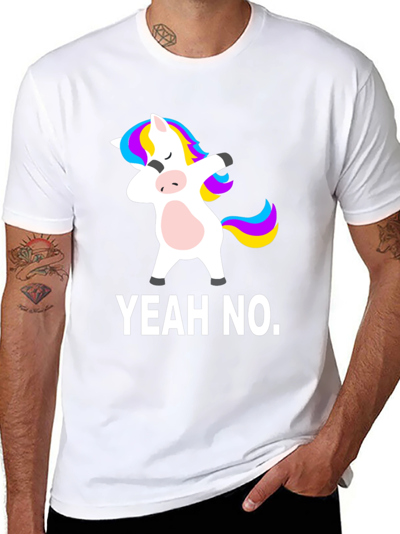 Yeah No. Unicorn Dab Black T-Shirt