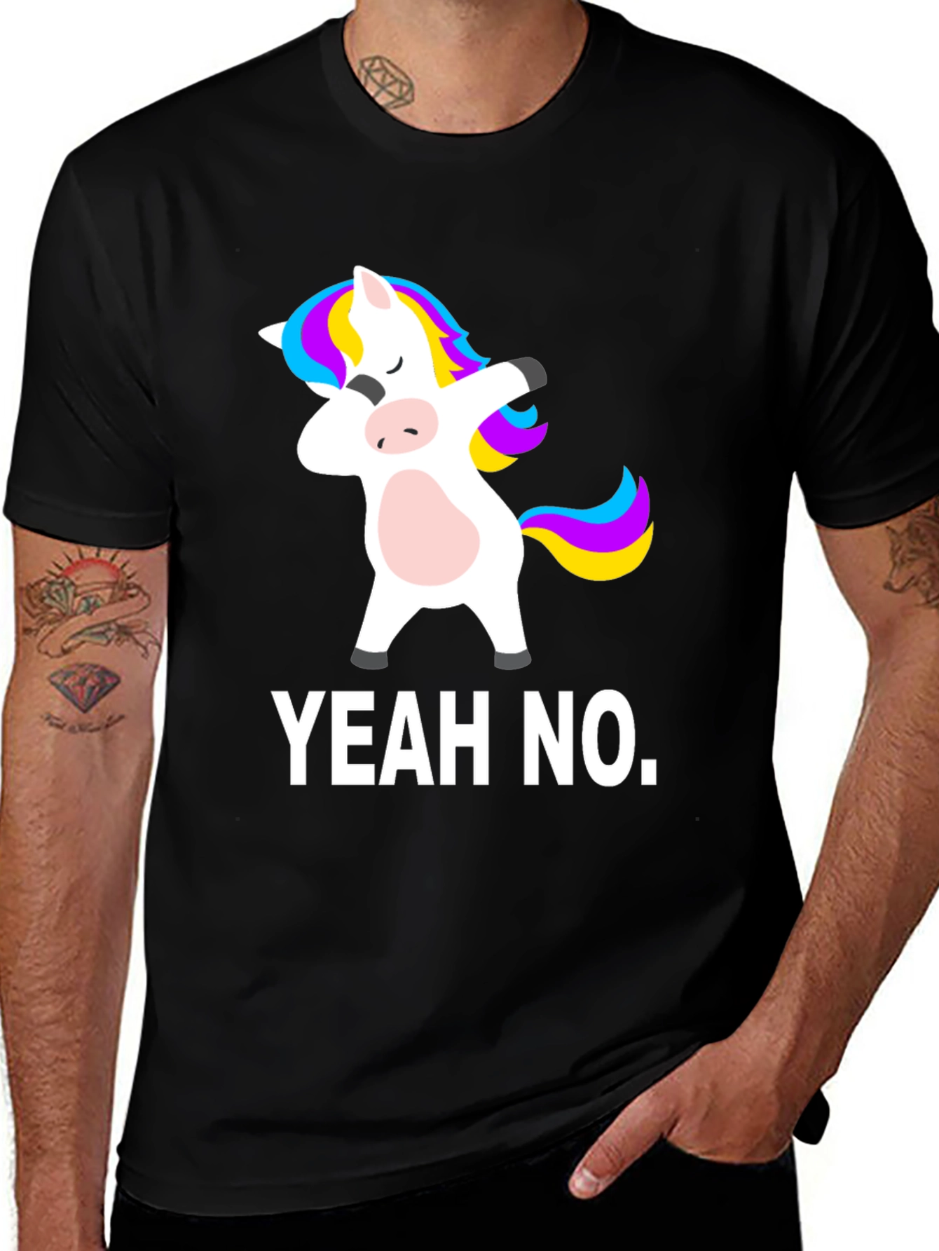 Yeah No. Unicorn Dab Black T-Shirt