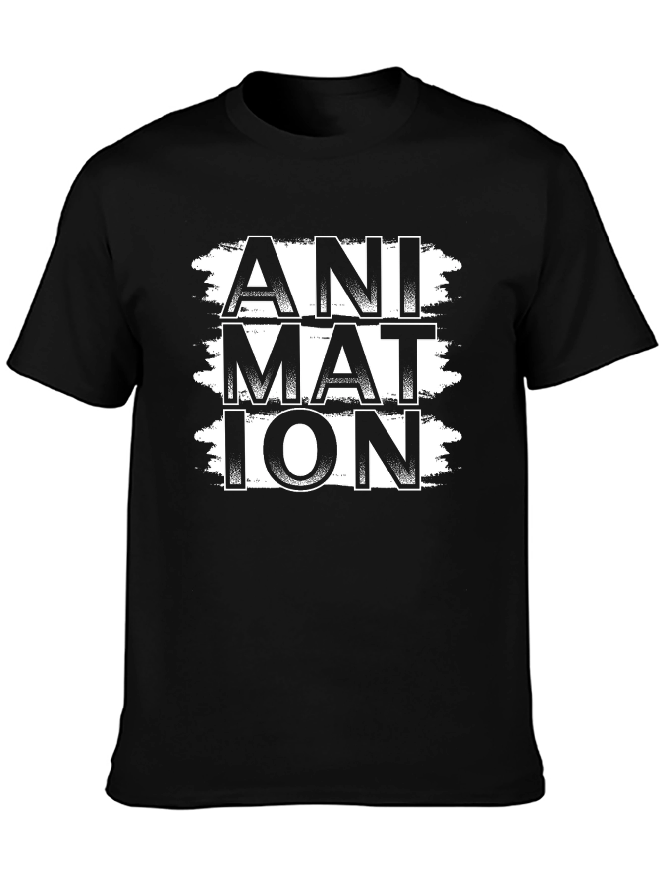 Animation Graphic Print Black T-Shirt