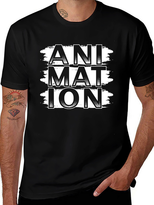 Animation Graphic Print Black T-Shirt