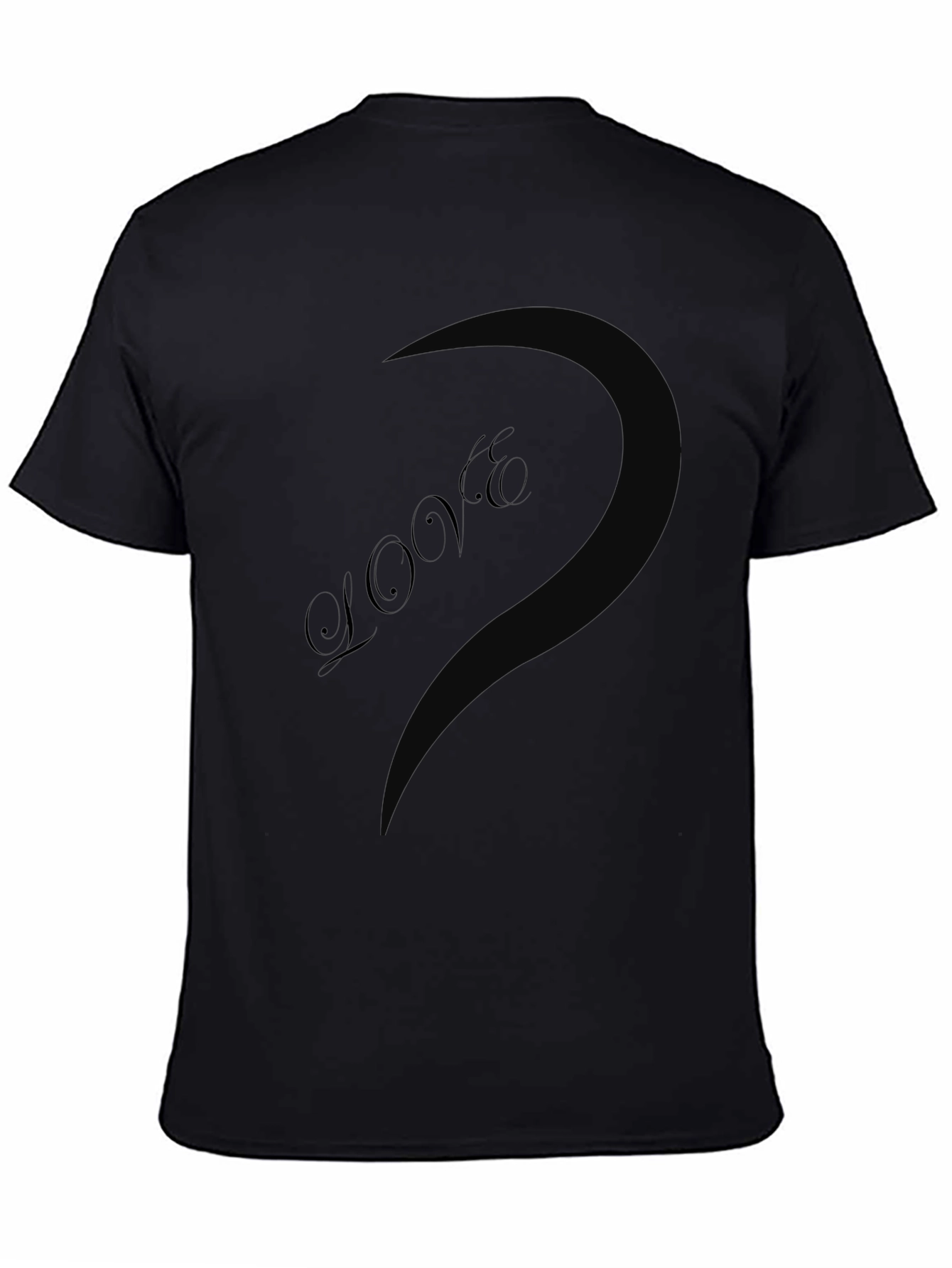 Love Heart Graphic Black T-Shirt