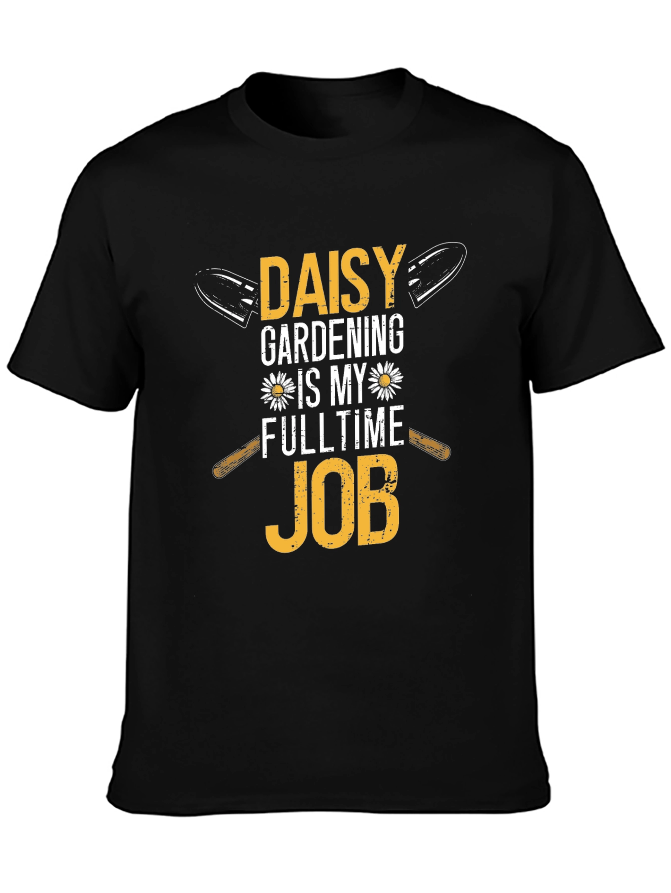 Daisy Gardening Fulltime Job Black T-Shirt