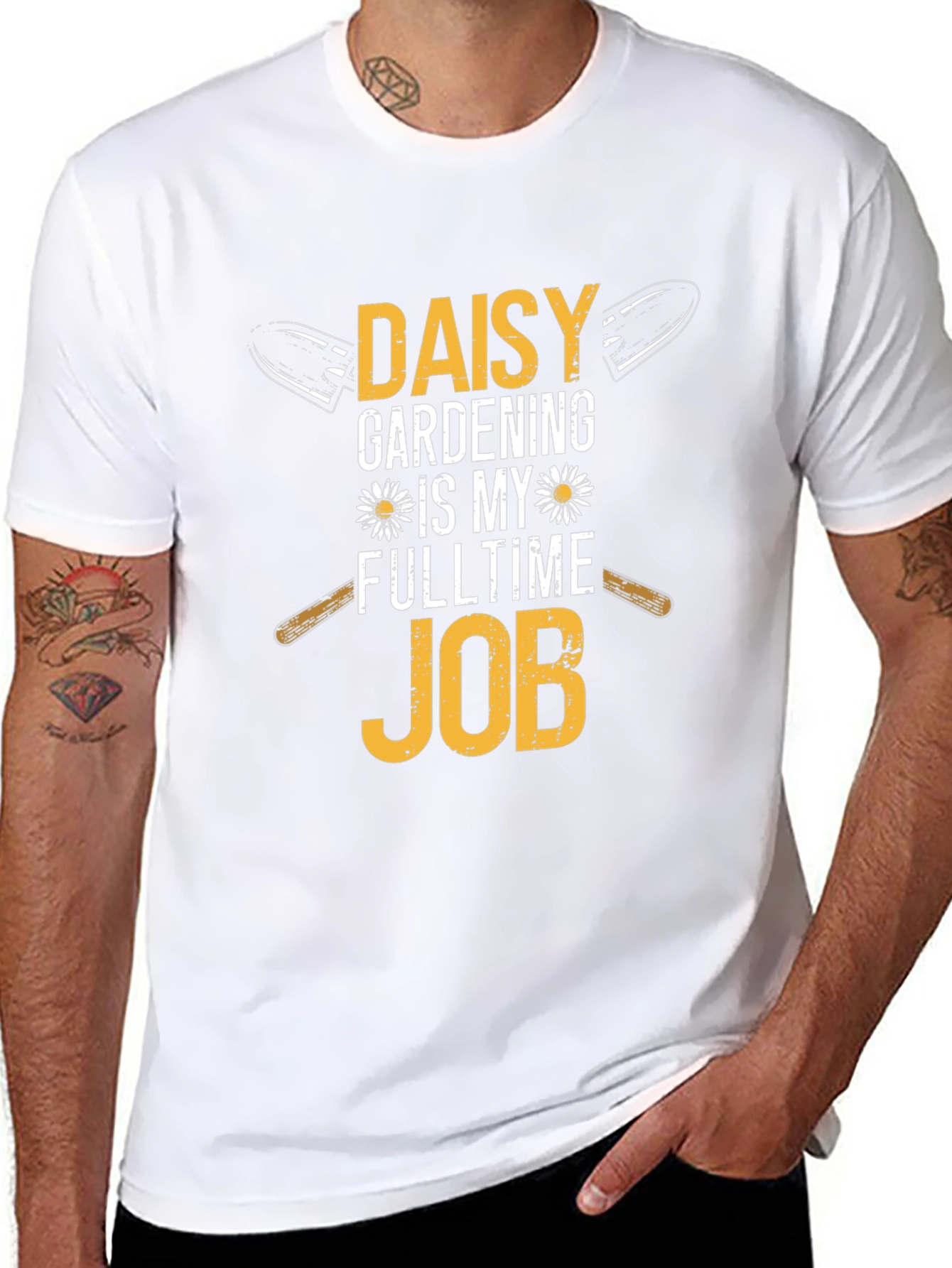 Daisy Gardening Fulltime Job Black T-Shirt