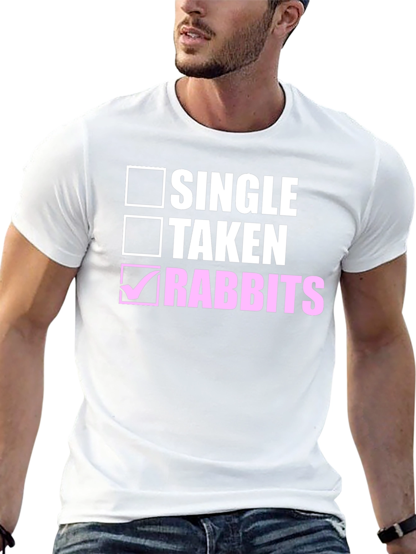 Single Taken Rabbits Black Cotton Tee
