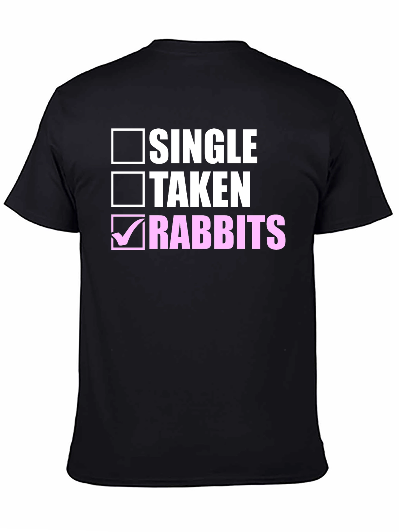 Single Taken Rabbits Black Cotton Tee