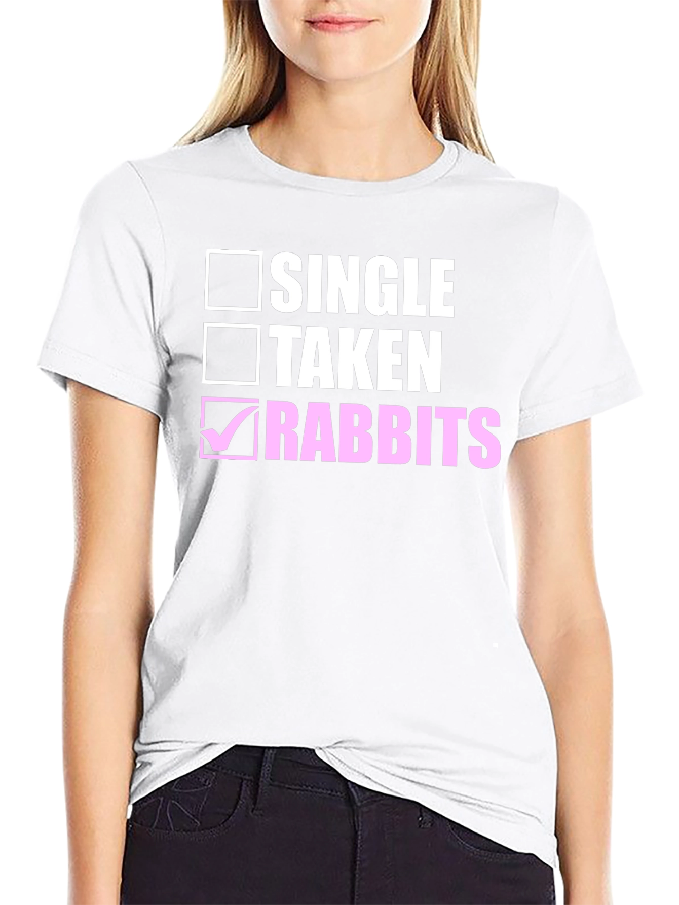 Single Taken Rabbits Black Cotton Tee