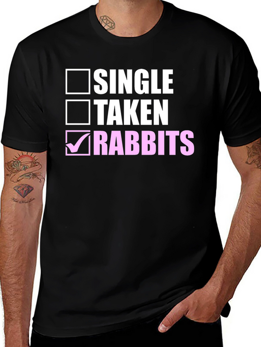Single Taken Rabbits Black Cotton Tee