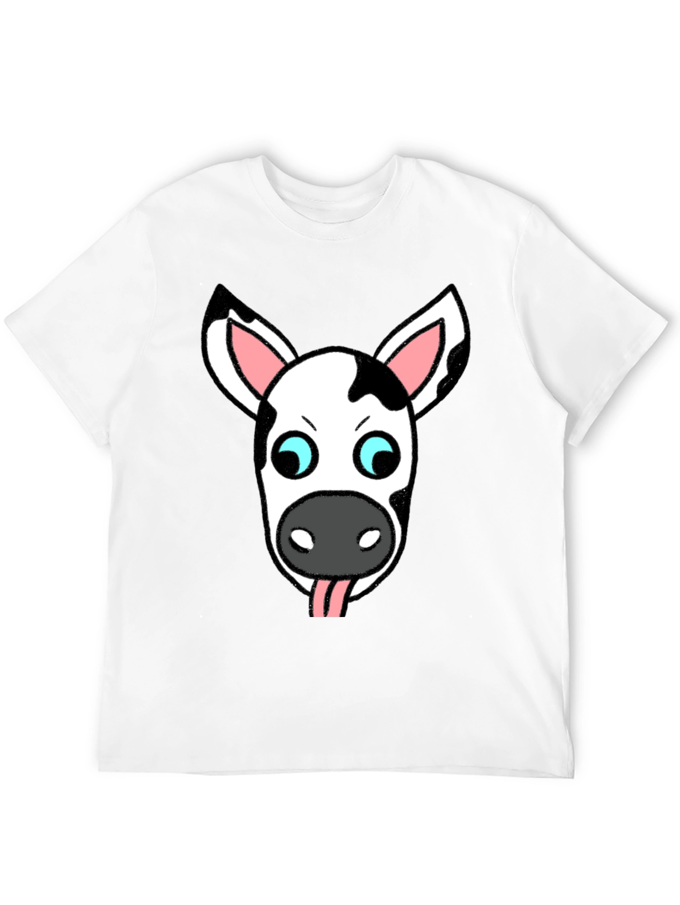 Funny Cow Face Graphic T-Shirt