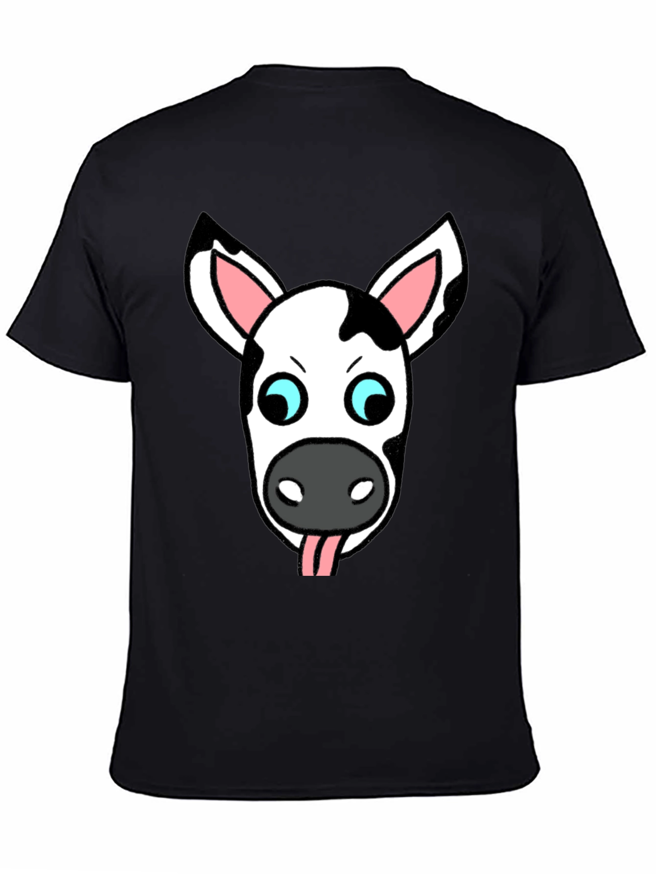 Funny Cow Face Graphic T-Shirt