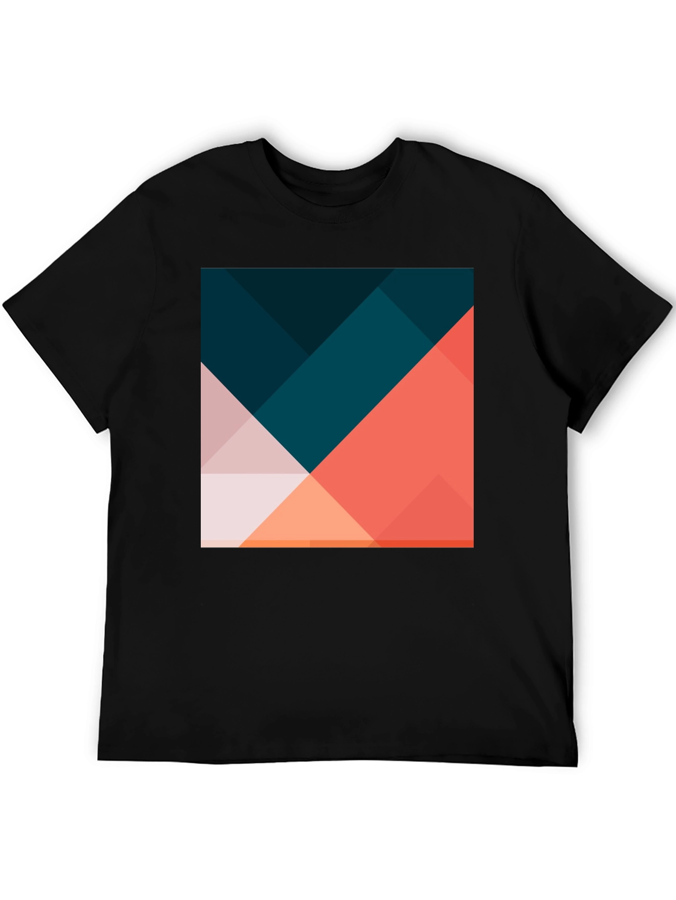 Geometric Print Black T-Shirt - Modern Casual Wear