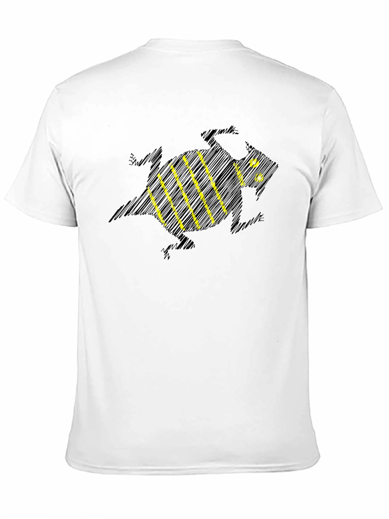 Stylish Black T-Shirt with Sketchy Bee Design