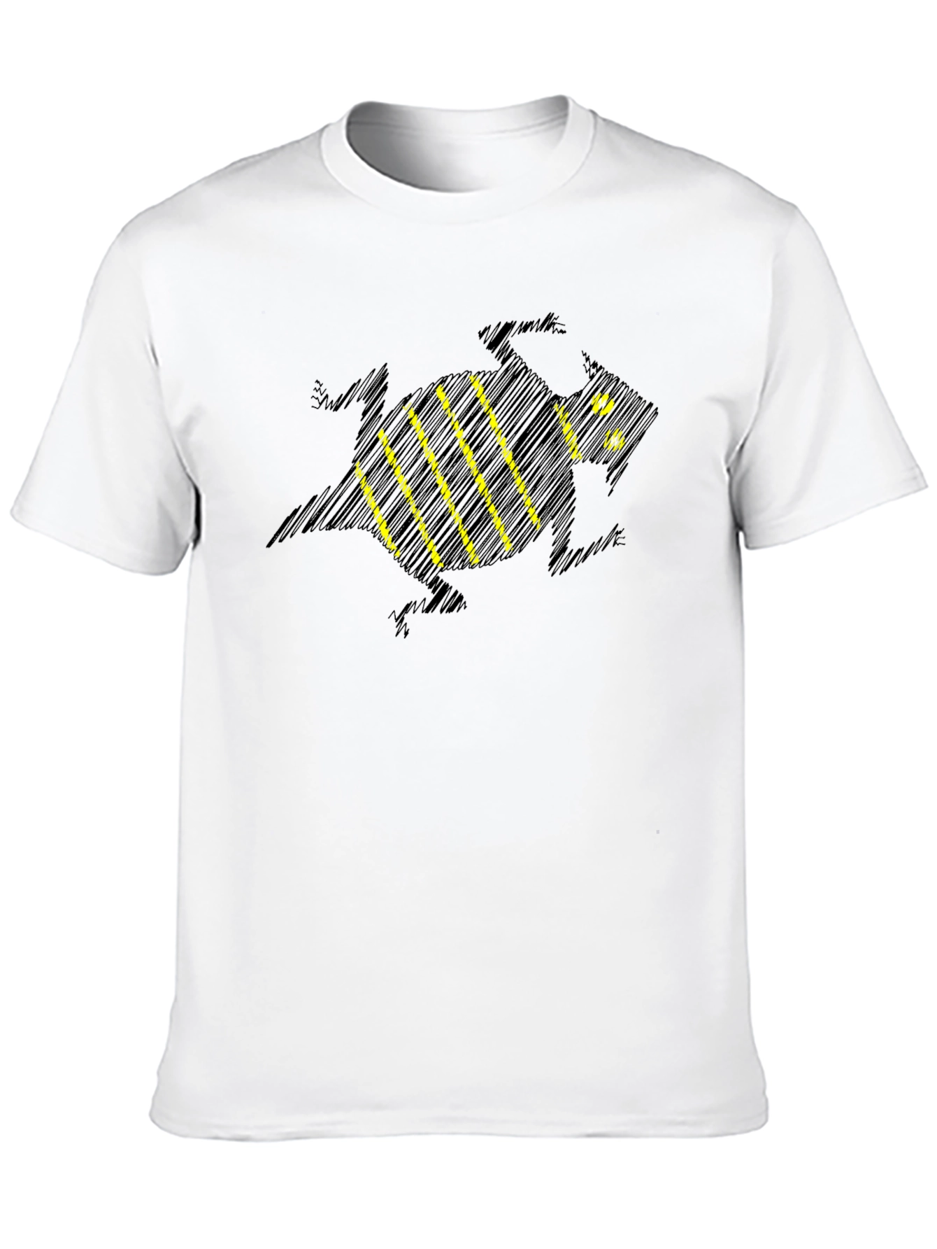 Stylish Black T-Shirt with Sketchy Bee Design