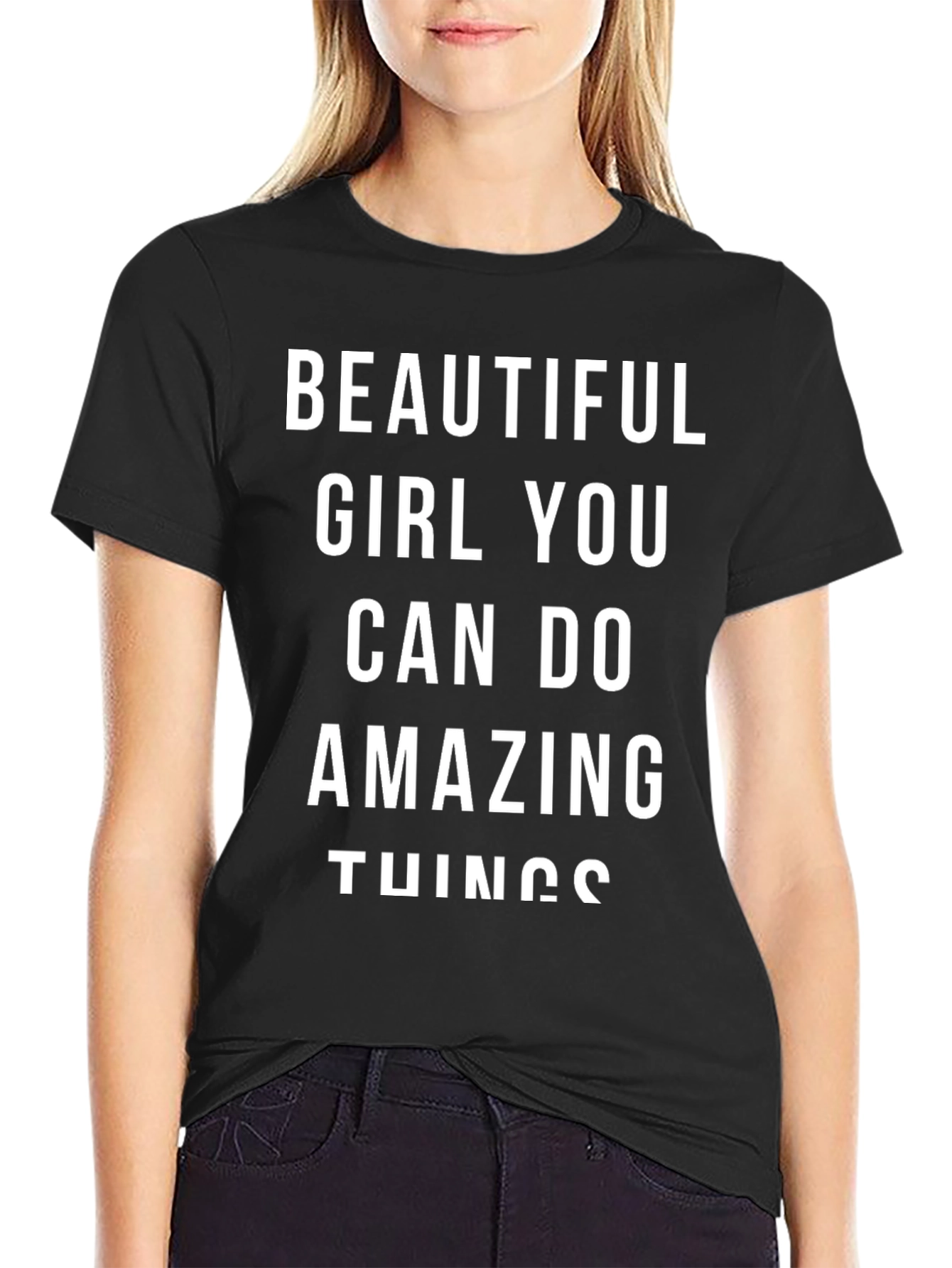 Inspirational Amazing Things Black Graphic Tee