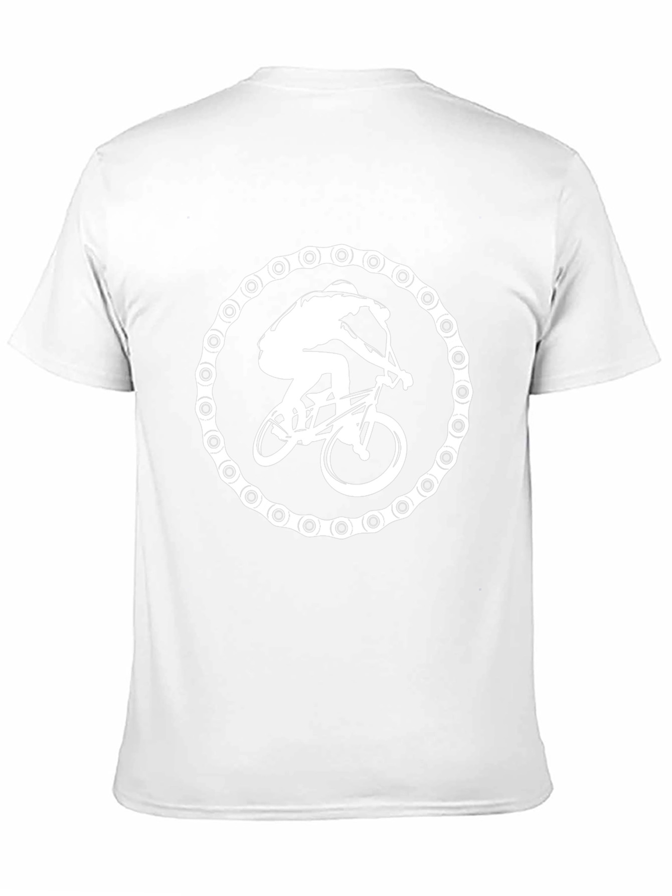 Biker Chain Graphic Tee - Black Cotton T-Shirt