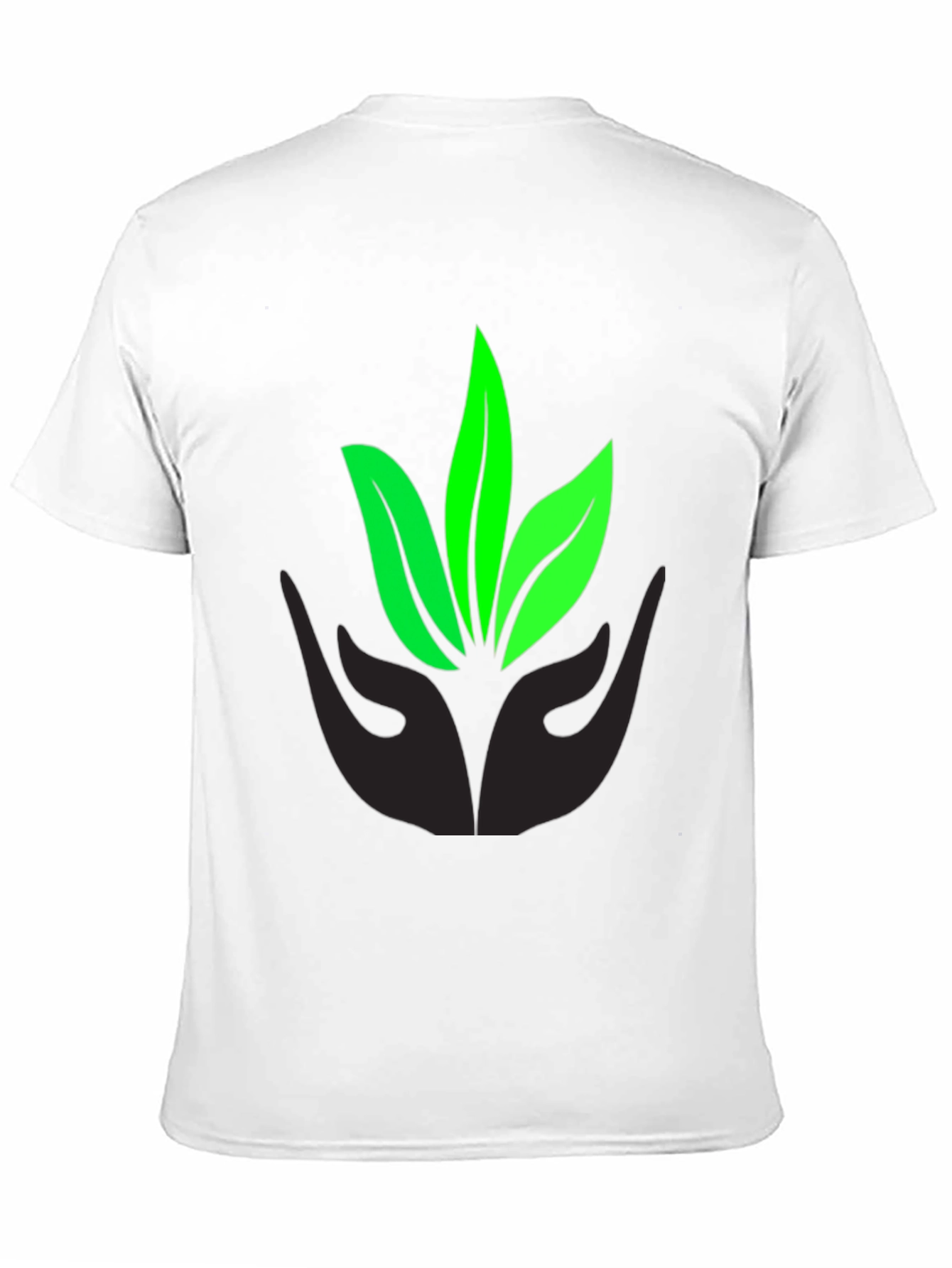 Eco-Friendly Black T-Shirt with Leaf Design
