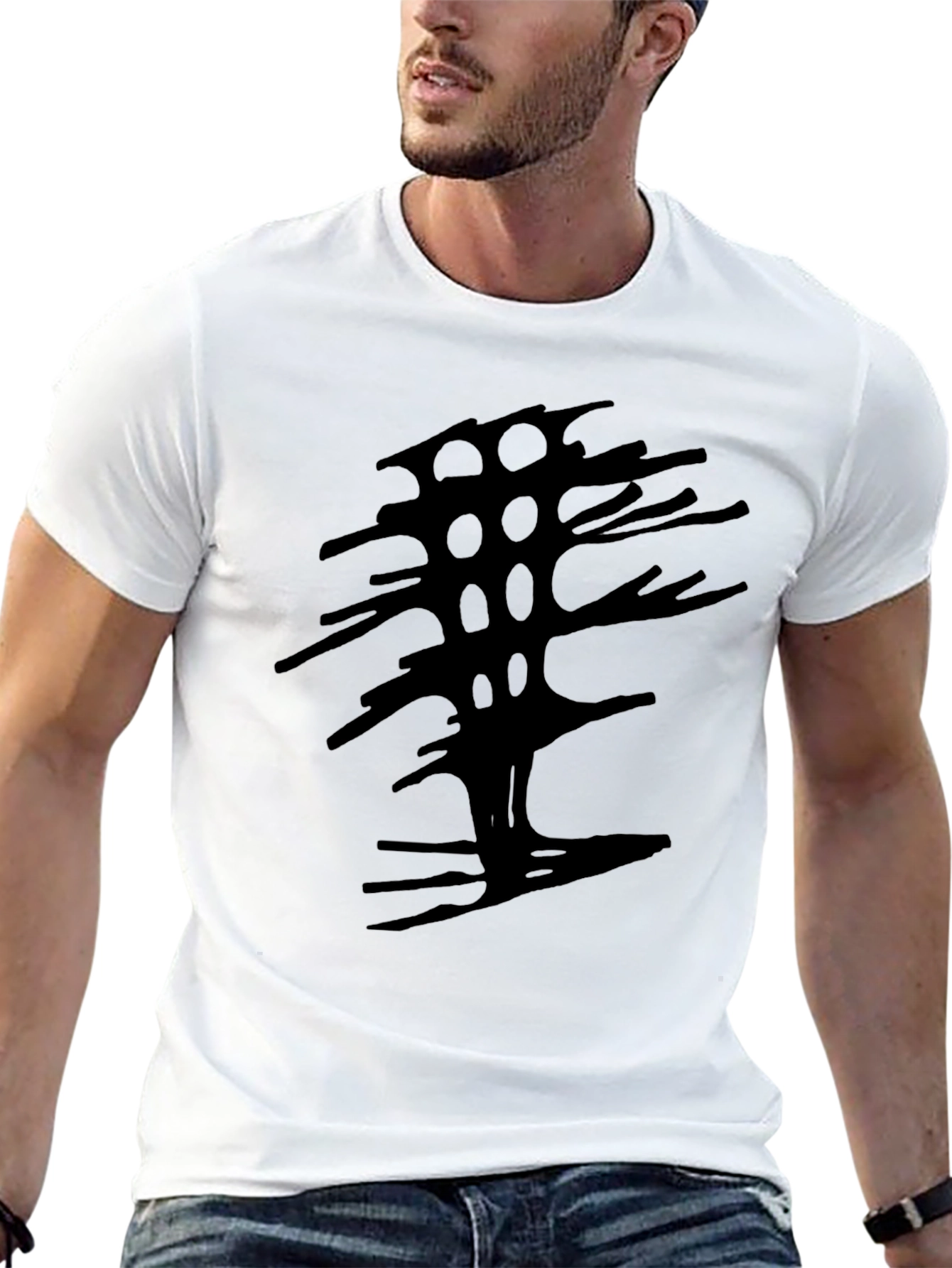 Abstract Tree Graphic Black Tee