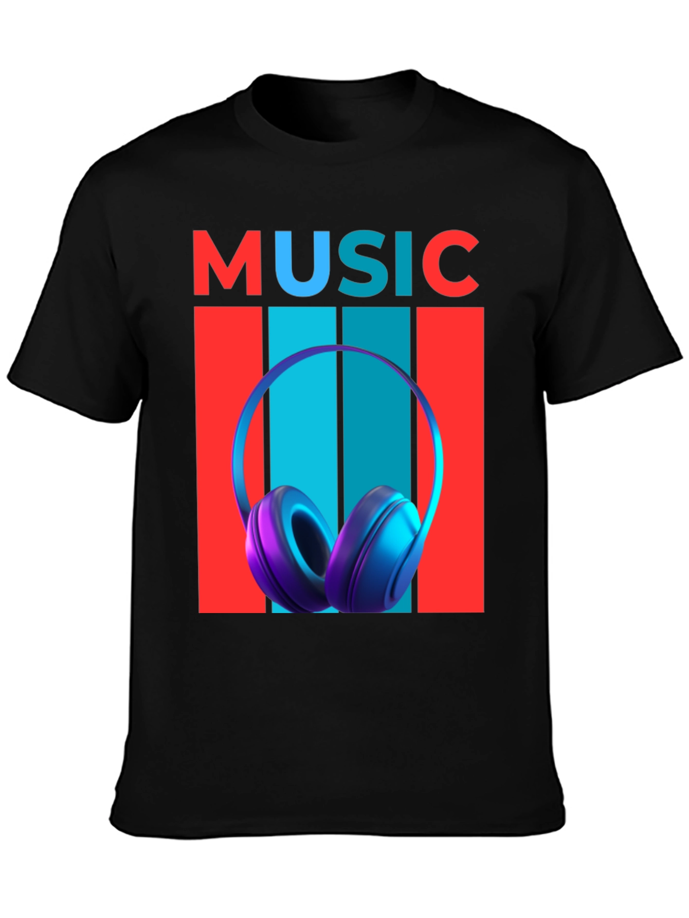 Music Headphones Graphic T-Shirt - Modern Design