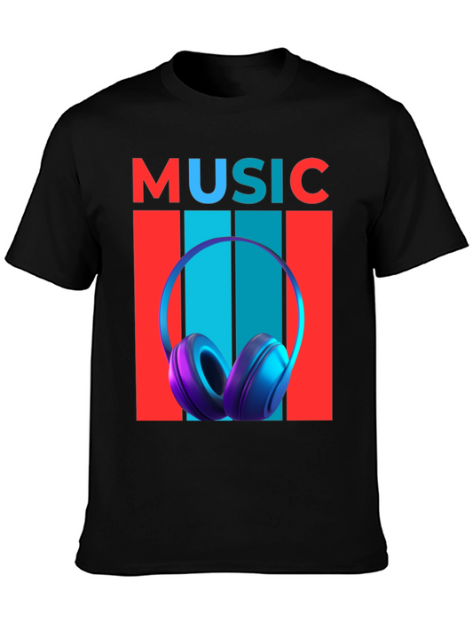 Music Headphones Graphic T-Shirt - Modern Design