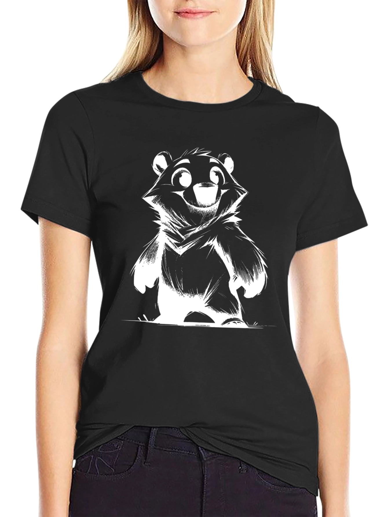 Bear Graphic Tee - Fun & Stylish Black T-Shirt