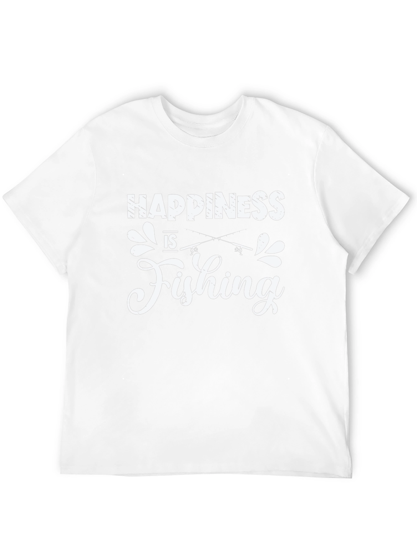 Happiness is Fishing Black T-Shirt