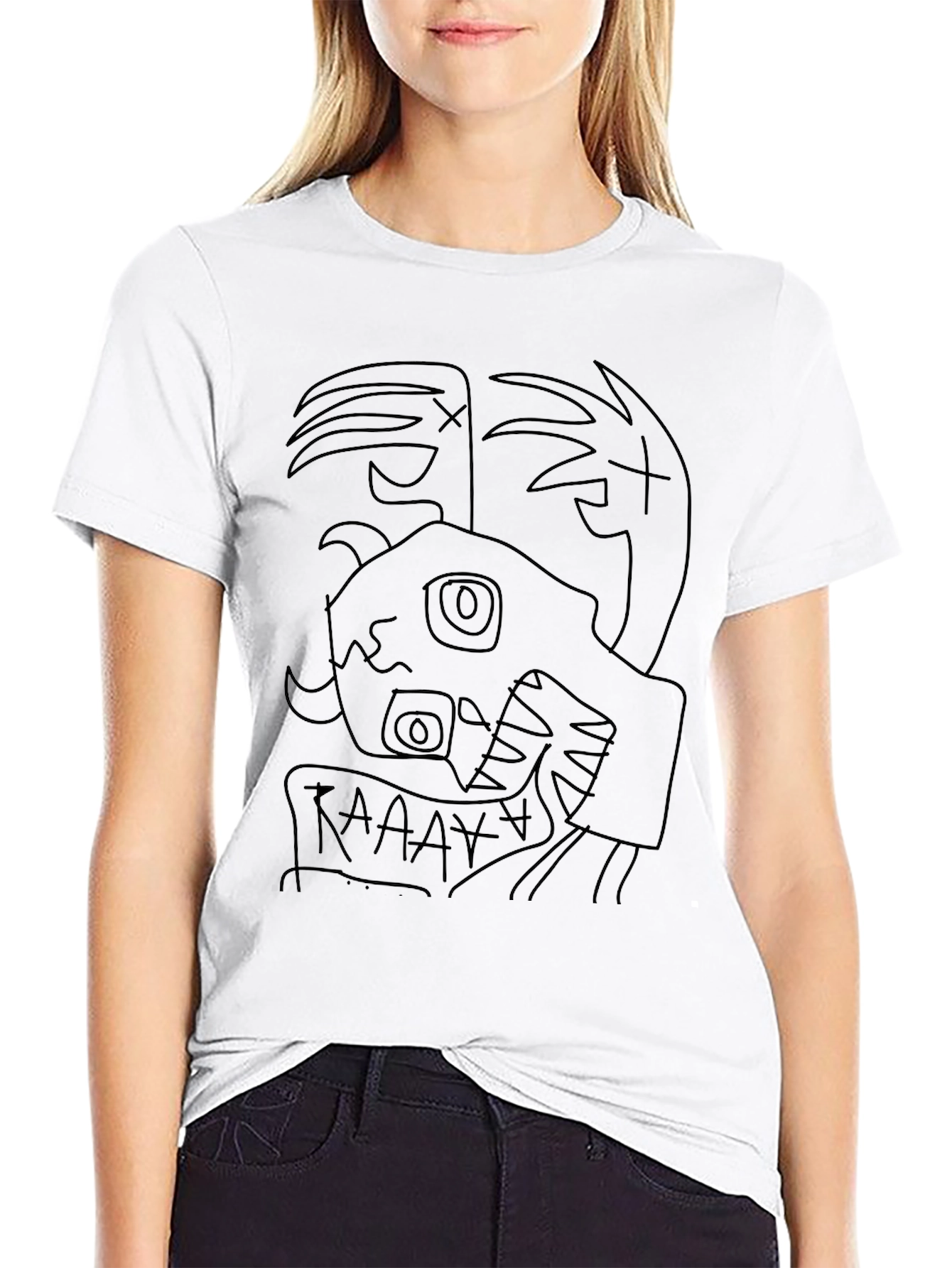 Abstract Graphic Print Black T-Shirt