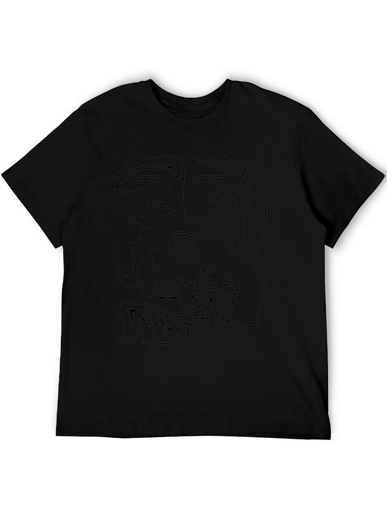 Abstract Graphic Print Black T-Shirt