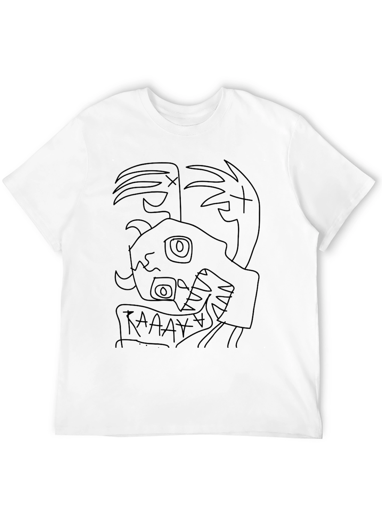 Abstract Graphic Print Black T-Shirt