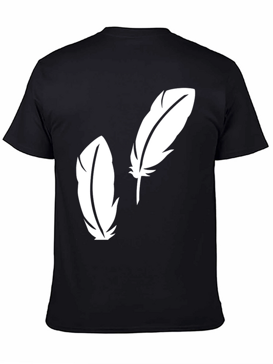 Feather Graphic Tee - Black Casual T-Shirt