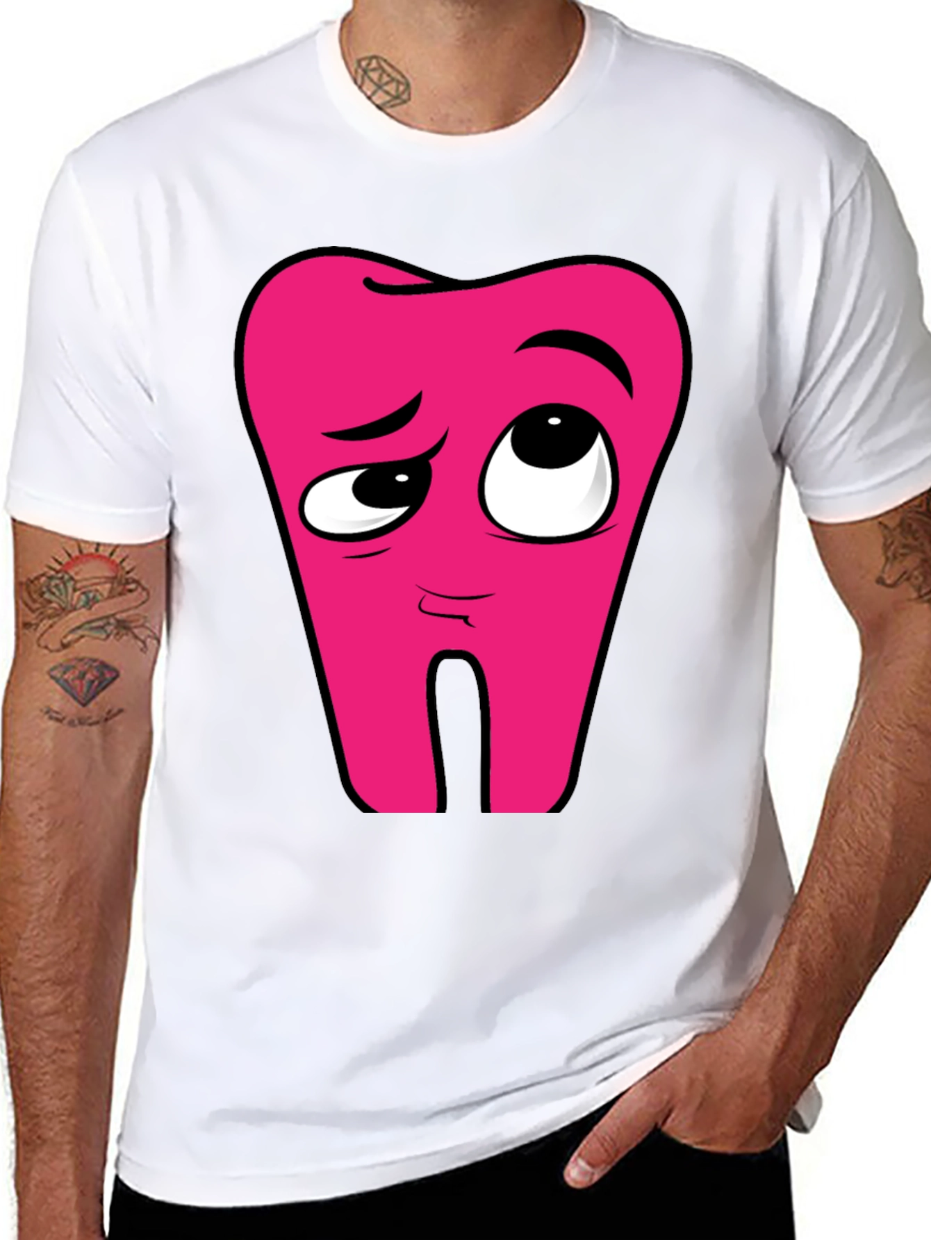 Cartoon Tooth Graphic T-Shirt - Funny Dental Tee
