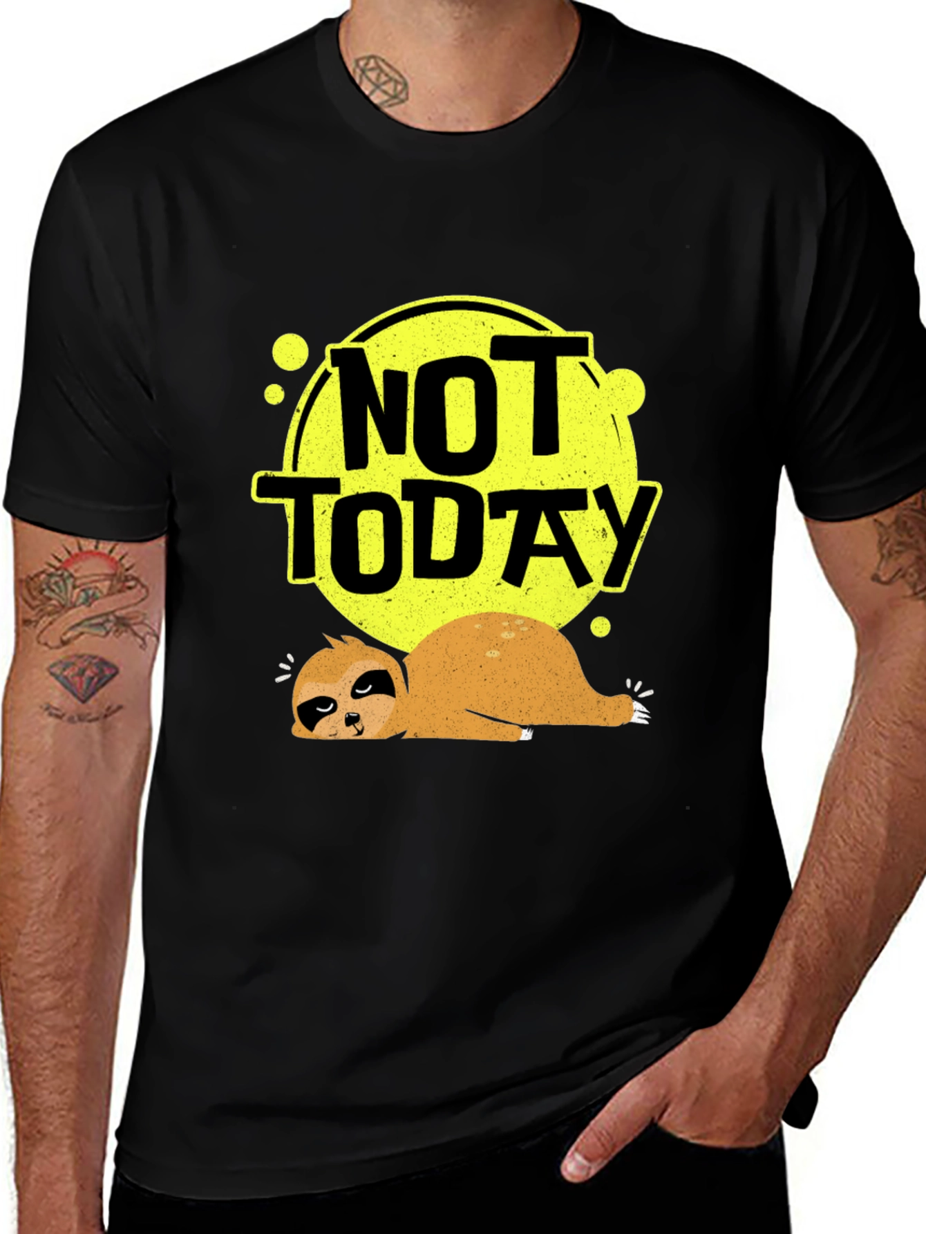 Not Today Sloth Graphic Tee - Lazy Days T-Shirt
