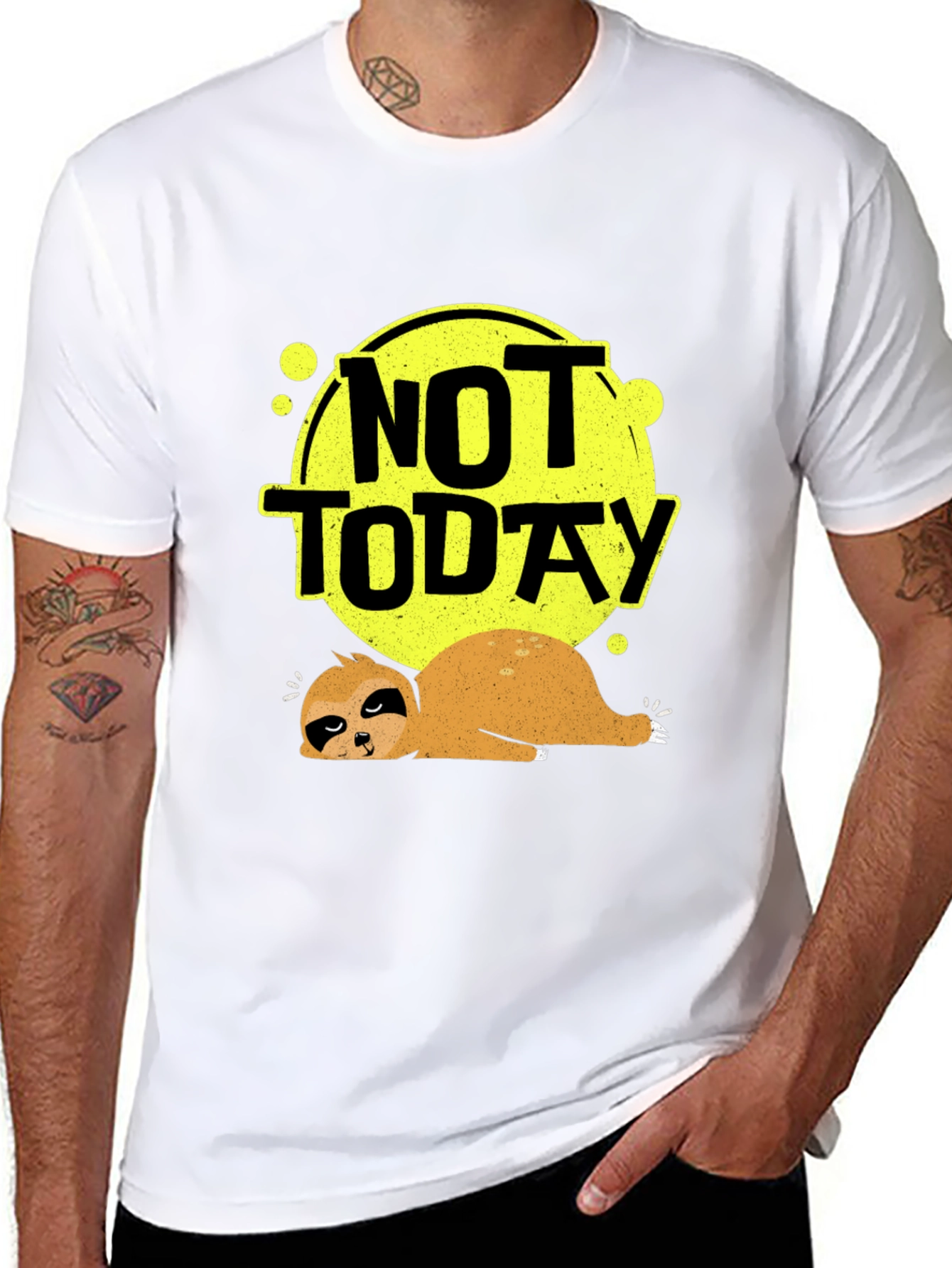 Not Today Sloth Graphic Tee - Lazy Days T-Shirt