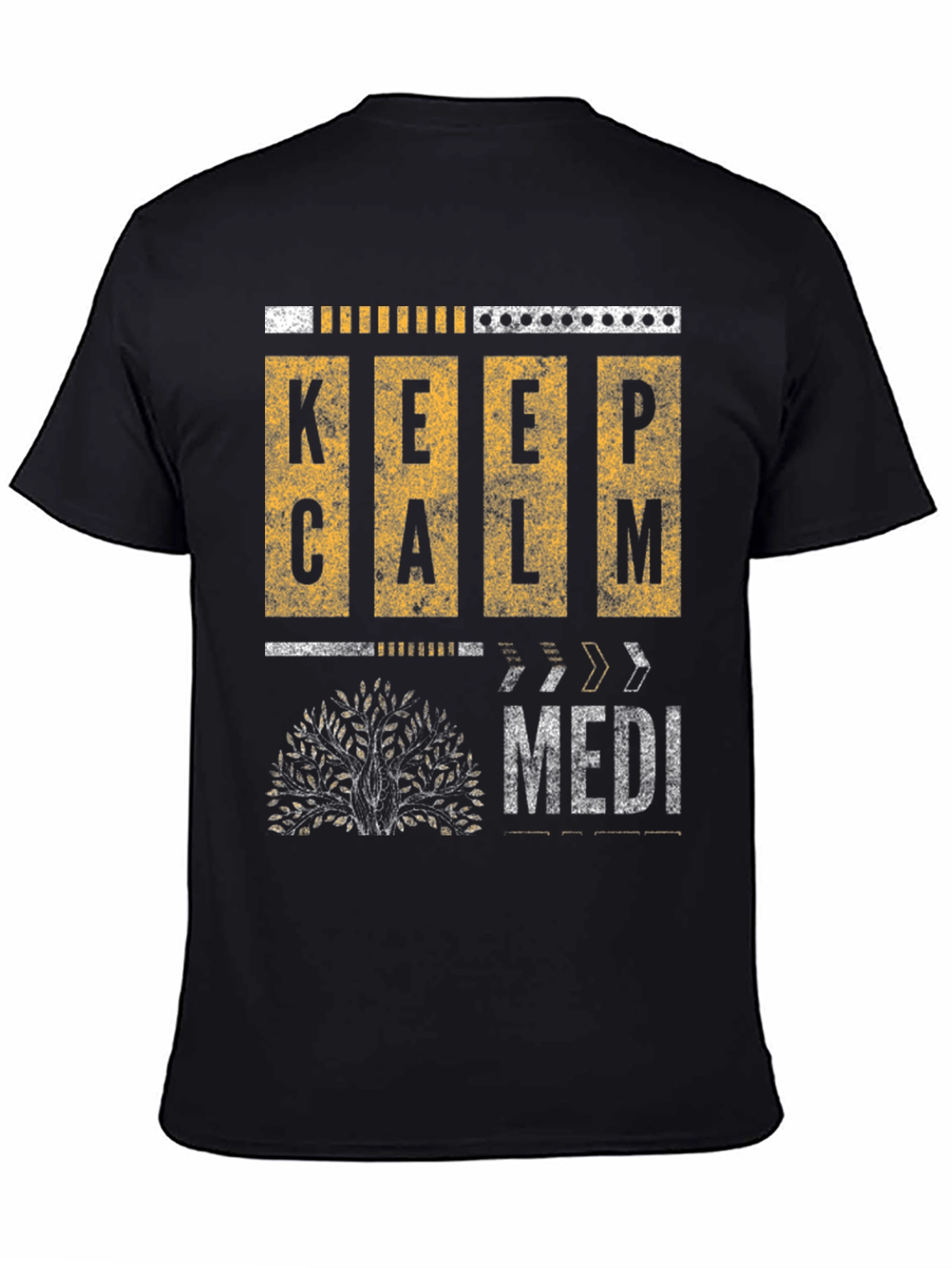 Keep Calm Meditative Tree Graphic Tee