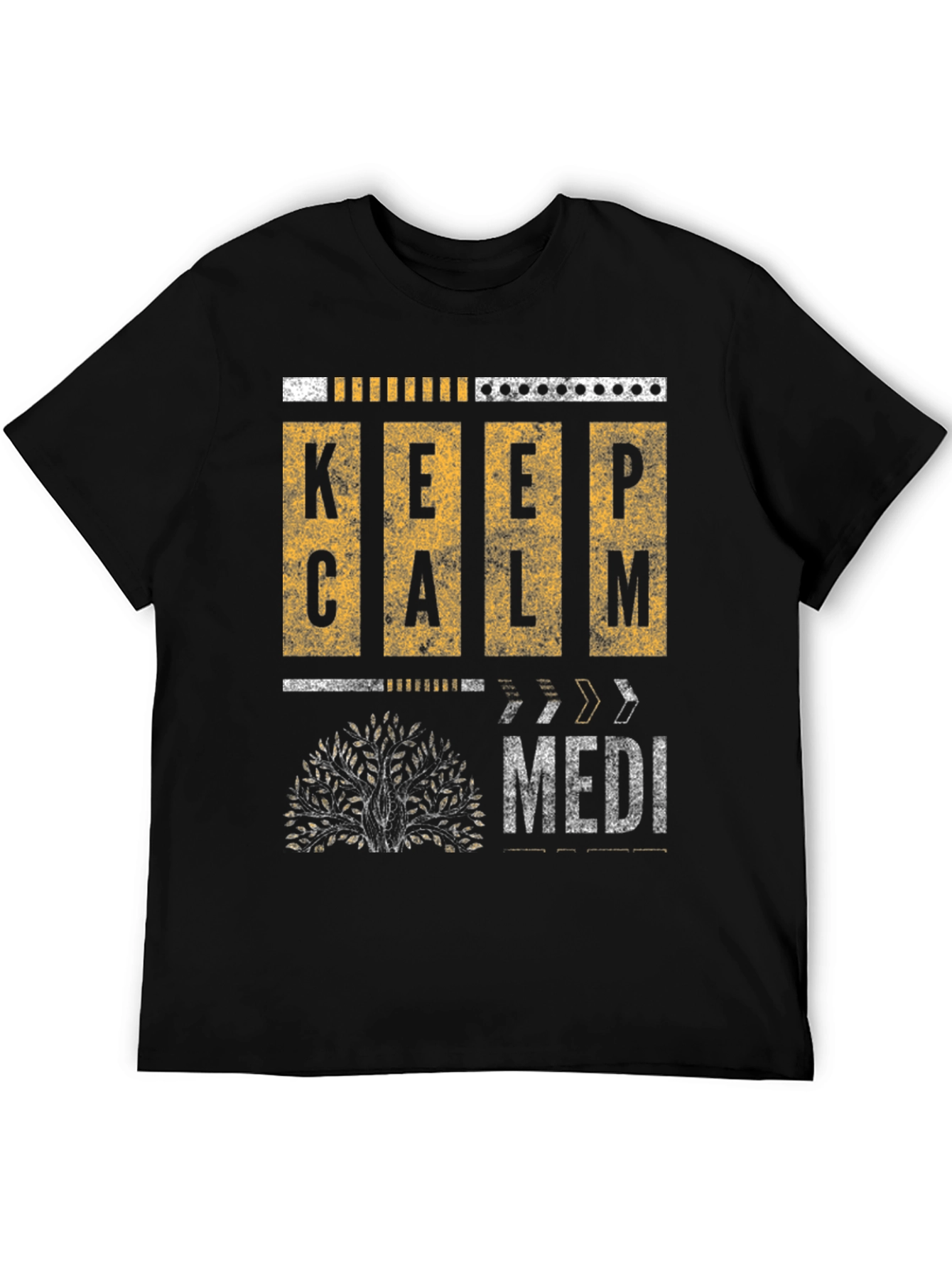 Keep Calm Meditative Tree Graphic Tee