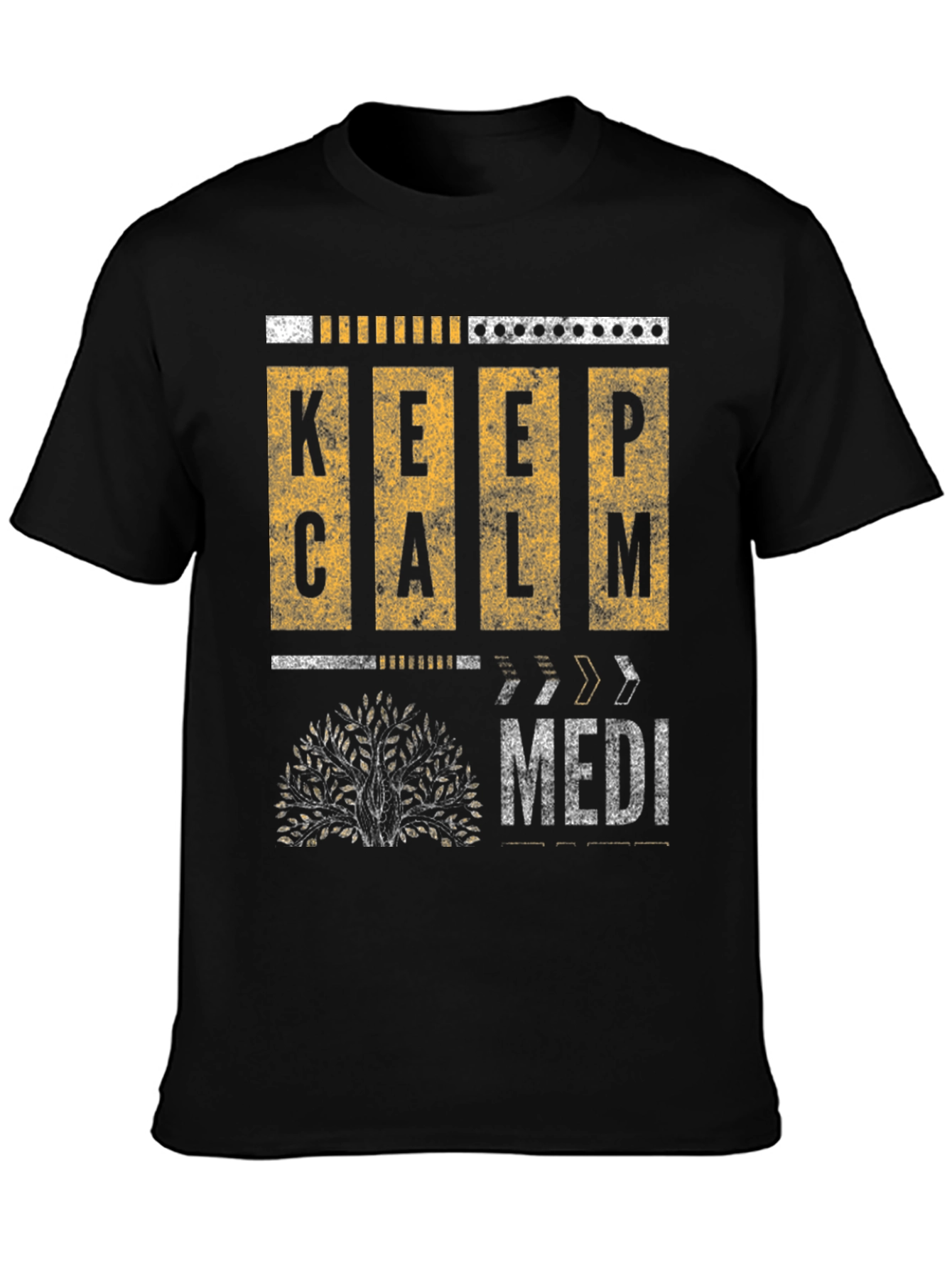 Keep Calm Meditative Tree Graphic Tee