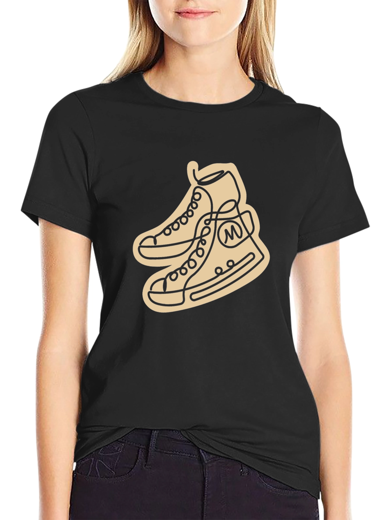 Abstract Shoe Line Art Graphic T-Shirt