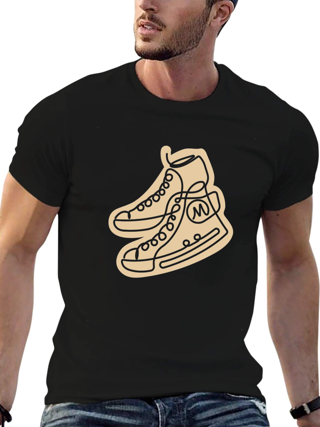 Abstract Shoe Line Art Graphic T-Shirt