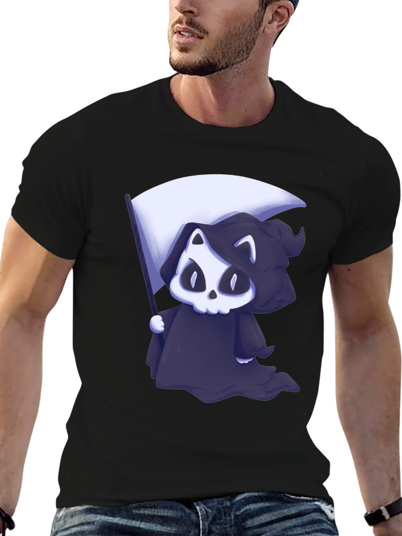 Grim Reaper Cat Graphic Tee