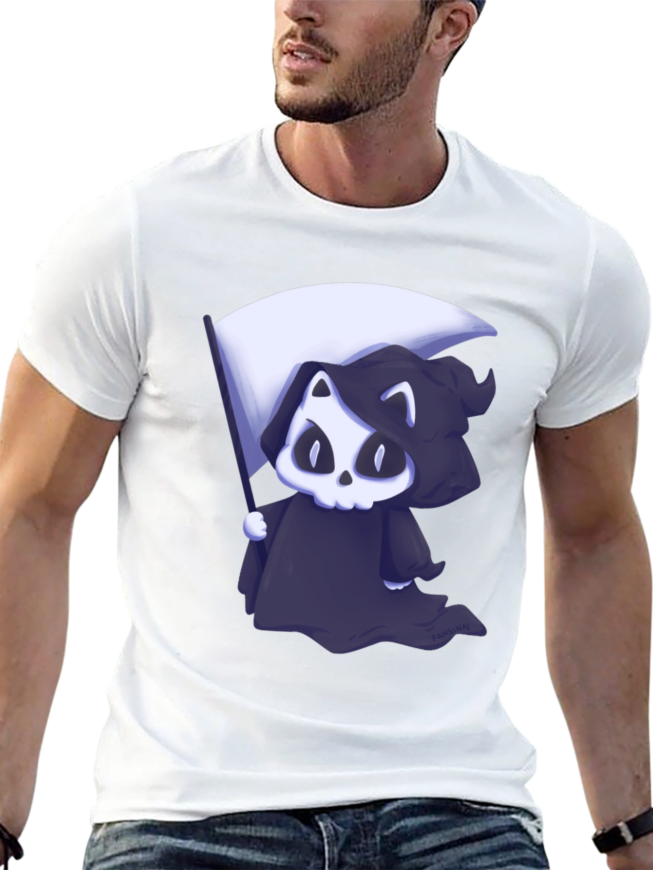 Grim Reaper Cat Graphic Tee