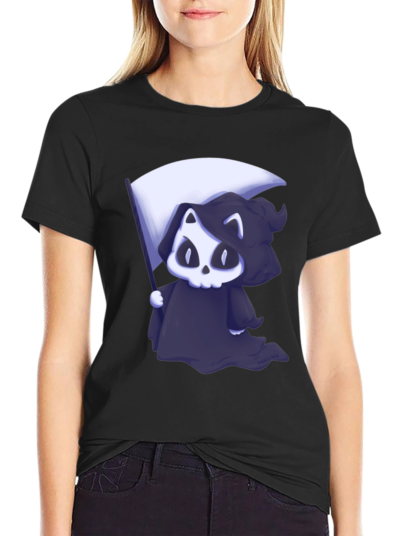 Grim Reaper Cat Graphic Tee