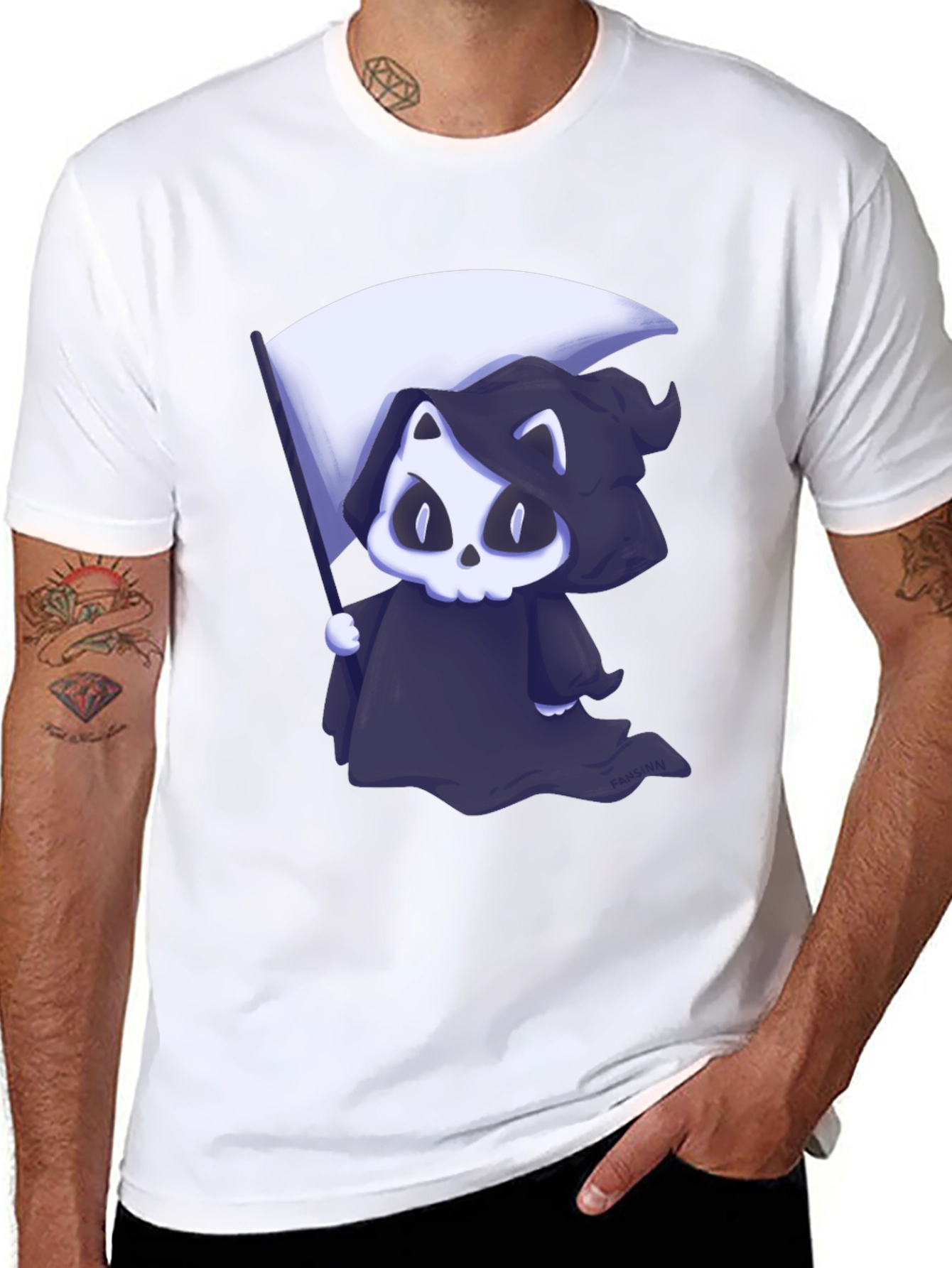 Grim Reaper Cat Graphic Tee