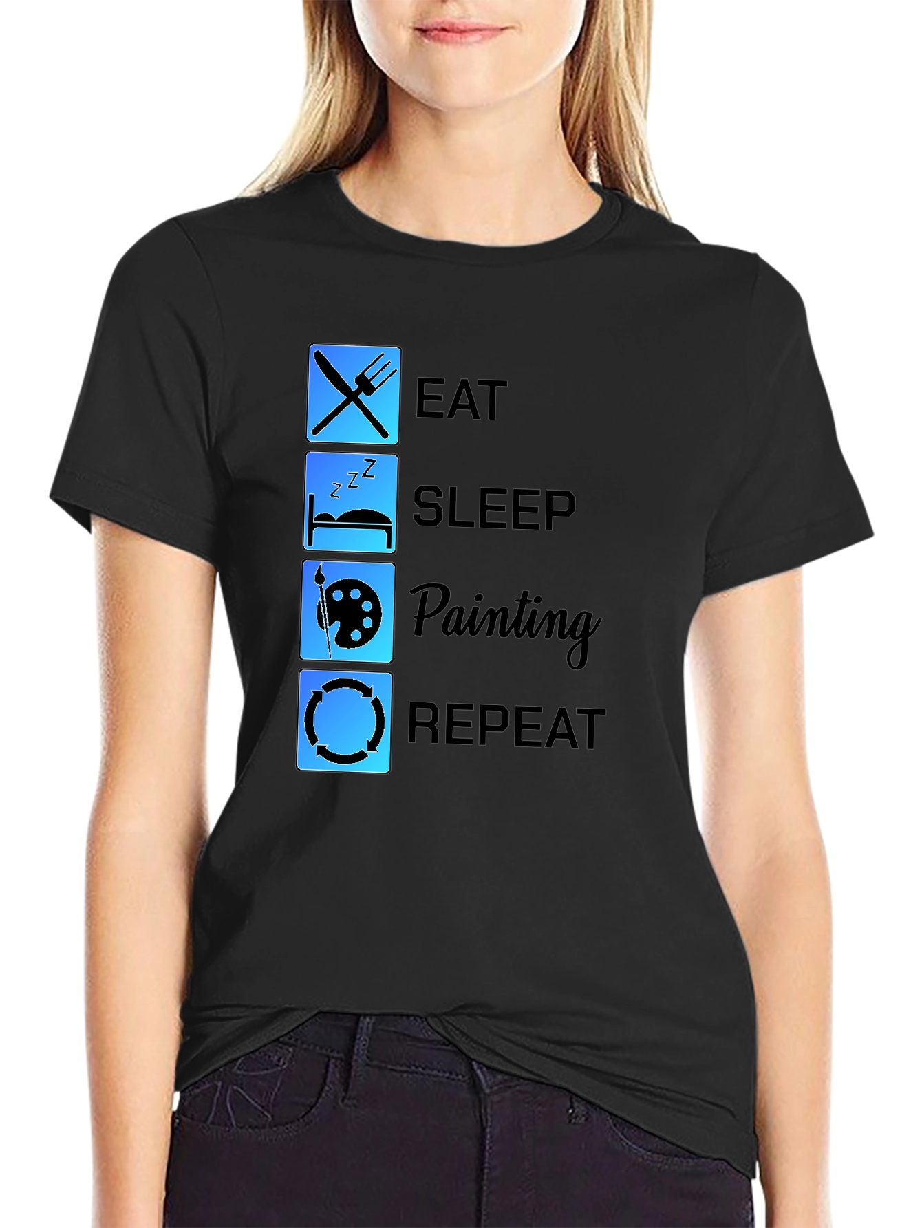 Eat Sleep Painting Repeat T-Shirt Artist Tee