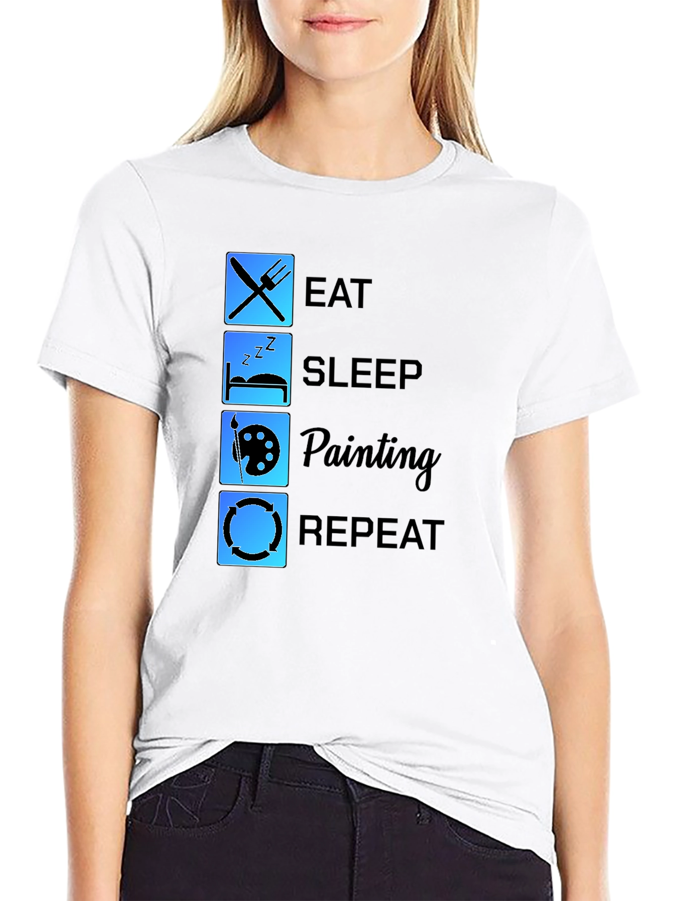 Eat Sleep Painting Repeat T-Shirt Artist Tee